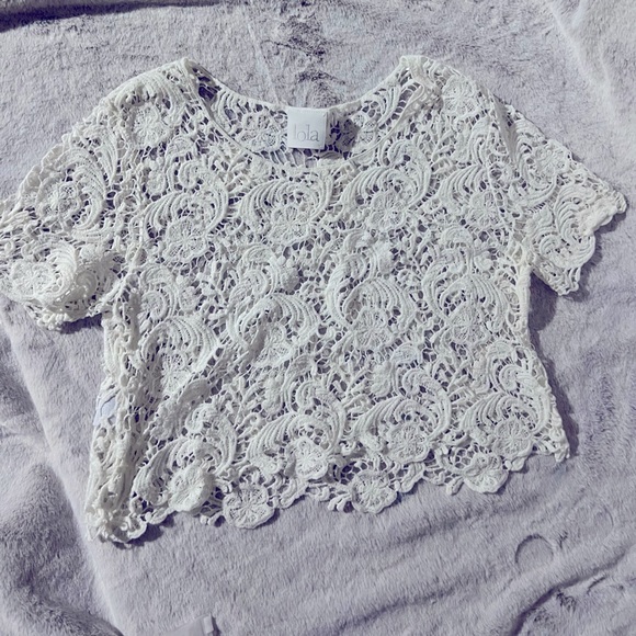 LOLA Crochet Crop Top 100% Cotton Size Small - Picture 6 of 8